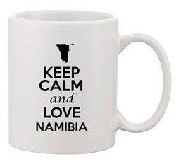 Keep Calm And Love Namibia Africa Country Map Patriotic Ceramic White Coffee Mug