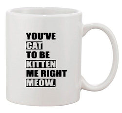 You've Cat To Be Kitten Me Right Meow Pet Funny Humor Ceramic White Coffee Mug