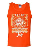 Never Underestimate Who Was Born In July Old Man Age Funny DT Adult Tank Top