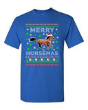 Merry Horsemas Horse Animals Ride Xmas Ugly Christmas Funny Adult DT T-Shirt Tee