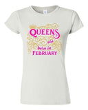 Junior Queens Are Born In February Crown Birthday Funny DT T-Shirt Tee