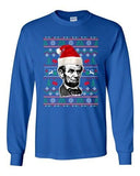 Long Sleeve Adult T-Shirt Abraham Lincoln President USA Ugly Christmas Funny DT