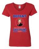 V-Neck Ladies Defeat Crooked Hillary Vote Trump 2016 President T-Shirt Tee