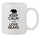 Keep Calm And Love Bears Polar Panda Animal Lover Funny Ceramic White Coffee Mug