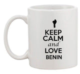 Keep Calm And Love Benin Africa Country Map Patriotic Ceramic White Coffee Mug