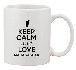 Keep Calm And Love Madagascar Country Map Patriotic Ceramic White Coffee Mug