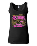 Junior Queens Are Born In January Crown Birthday Funny Sleeveless Tank Tops