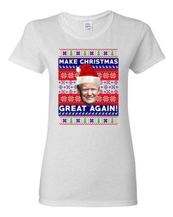 Ladies New Trump President Make Christmas Great Again Xmas Funny DT T-Shirt Tee