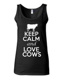 Junior Keep Calm And Love Elephants Animal Lover Moo Graphic Novelty Tank Top