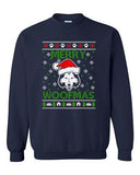 Merry Woofmas Husky Dog Puppy Paw Ugly Christmas Funny DT Crewneck Sweatshirt