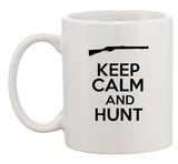 Keep Calm And Hunt Hunting Hunter Wild Animals Funny Ceramic White Coffee Mug