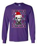 Long Sleeve Adult T-Shirt Abraham Lincoln President USA Ugly Christmas Funny DT