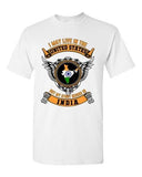 I May Live In US But My Story Begins In Indian Native Adult DT T-Shirt Tee