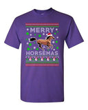 Merry Horsemas Horse Animals Ride Xmas Ugly Christmas Funny Adult DT T-Shirt Tee