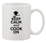 Keep Calm And Cook On Cooking Chef Hat Food Funny Ceramic White Coffee Mug