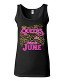 Junior Queens Are Born In June Crown Birthday Funny Sleeveless Tank Tops