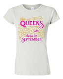 Junior Queens Are Born In September Crown Birthday Funny DT T-Shirt Tee
