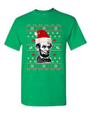 Abraham Lincoln President USA Ugly Christmas Holiday Funny DT Adult T-Shirt Tee