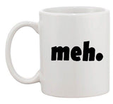 Meh Bored Blah Geek Nerd Cool Retro Funny Humor Ceramic White Coffee Mug