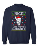 Nice Until Prove Naughty Labrador Dog Christmas Funny DT Crewneck Sweatshirt