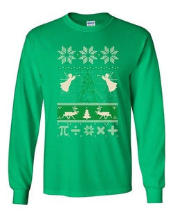 Long Sleeve Adult T-Shirt Math Mathematics Angels Deer Ugly Christmas Funny DT