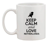 Keep Calm And Love Netherlands Country Map Patriotic Ceramic White Coffee Mug