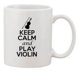 City Shirt Keep Calm And Play Violin String Music Lover Ceramic White Coffee Mug