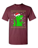 T-Rex Christmas Dinosaur Ugly Xmas Holiday Snow Funny Adult DT T-Shirt Tee