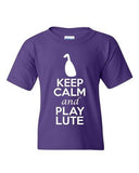 City Shirts Keep Calm And Play Lute Brass Music Lover DT Youth Kids T-Shirt Tee