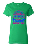 Ladies Just Another Wine Drinker with a Camping Problem Funny DT T-Shirt Tee