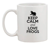 Keep Calm And Love Frogs Toad Swim Animal Lover Funny Ceramic White Coffee Mug