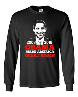 Long Sleeve President Barack Obama Made America Great Again USA Adult T-Shirt DT