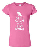 City Shirts Junior Keep Calm And Love Owls Bird Animal Lover DT T-Shirt Tee