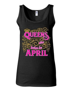 Junior Queens Are Born In April Crown Birthday Funny Sleeveless Tank Tops