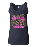 Junior Queens Are Born In October Crown Birthday Funny Sleeveless Tank Tops