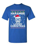 Harambe Loved Christmas Gorilla Ugly Xmas Animal Funny Adult DT T-Shirt Tee