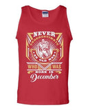 Never Underestimate Who Was Born In December Old Man Age Funny DT Adult Tank Top