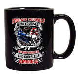 Educate Arm Defend Yourself God Bless America Patriot DT Black Coffee 11 Oz Mug