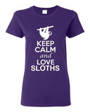 City Shirts Ladies Keep Calm And Love Sloth Funny Animal Lover DT T-Shirt Tee