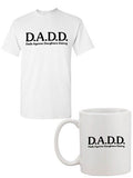 DADD Dad Against Daughters Dating Funny White Mug and Adult T-Shirt Tee Bundle