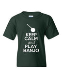 City Shirts Keep Calm And Play Banjo Music Lover DT Youth Kids T-Shirt Tee