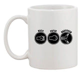 Rock Paper Hadouken Video Game Funny Humor Ceramic White Coffee Mug