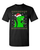 T-Rex Christmas Dinosaur Ugly Xmas Holiday Snow Funny Adult DT T-Shirt Tee