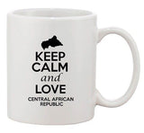 Keep Calm And Love Central African Republic Patriotic Ceramic White Coffee Mug
