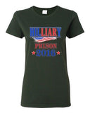 Ladies Hilliary Prison 2016 Hillary Liar Flag President Political DT T-Shirt Tee