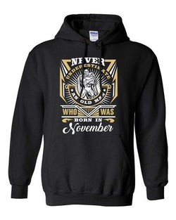 Never Underestimate Who Was Born In November Old Man Funny DT Sweatshirt Hoodie