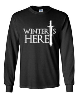 Long Sleeve Winter Is Here Sword TV Parody Funny DT Shirts Tee
