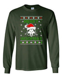 Long Sleeve Adult T-Shirt Merry Woofmas Husky Dog Paw Ugly Christmas Funny DT