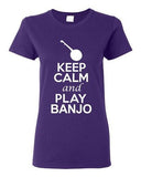 City Shirts Ladies Keep Calm And Play Banjo String Music Lover DT T-Shirt Tee