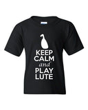 City Shirts Keep Calm And Play Lute Brass Music Lover DT Youth Kids T-Shirt Tee